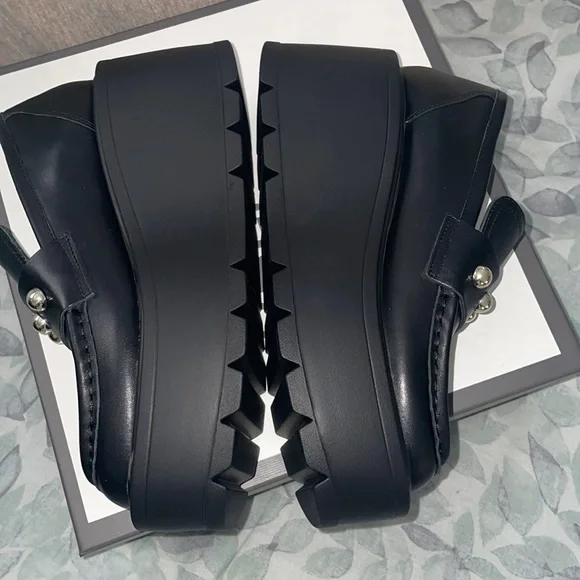 NWT J/SLIDES VICKY Black Leather Platform - Picture 13 of 16